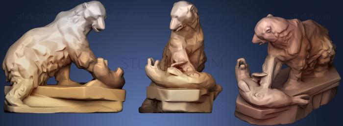 3D мадэль Статуя белого медведя (STL)